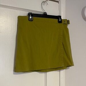 wild fable Olive Green Wrap Mini Skirt with Side Buckle